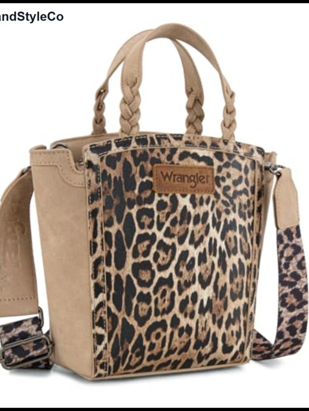 Leopard Print Crossbody Bag Braided Top Handle Satchel Everyday Travel